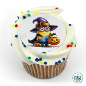 halloween minion witch purple hat o