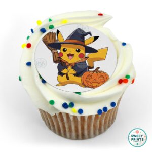 halloween pikachu witch broom pumpkin o