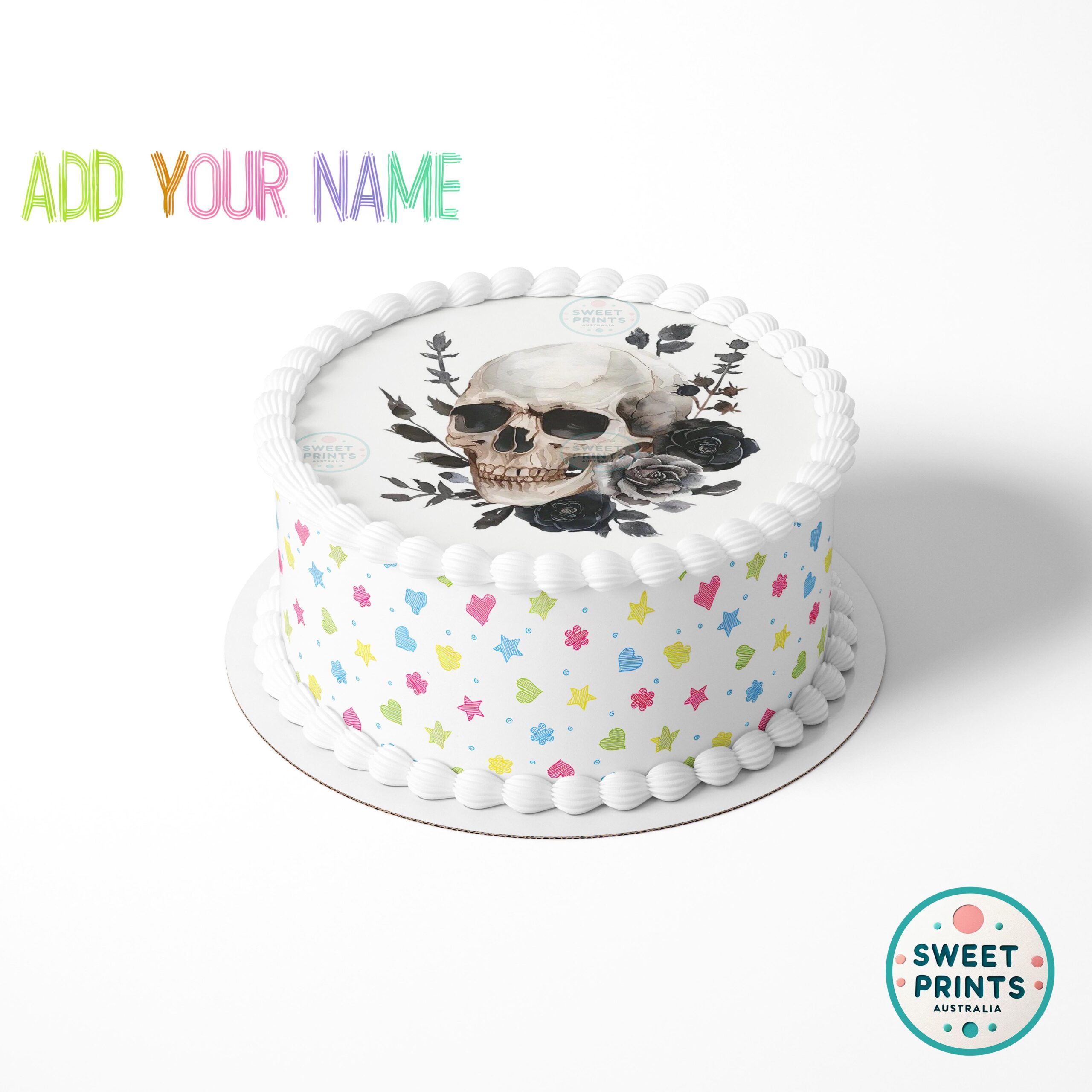 halloween skull grey roses o - Image 2
