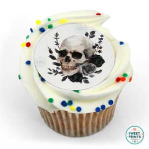 halloween skull grey roses o
