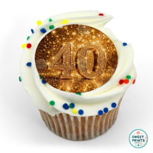 milestone 40 gold glitter o