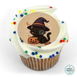 witch black cat beige o