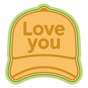 Cap hat with writing Love you