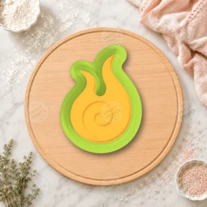 Swirl Flame 7 cm Cookie Cutter & Stamp
