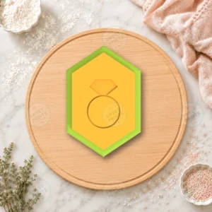 Engagement Ring Hexagon Cookie Cutter & Stamp