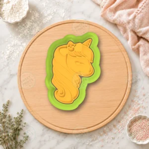 Unicorn Head with Bow Cookie Cutter & Stamp